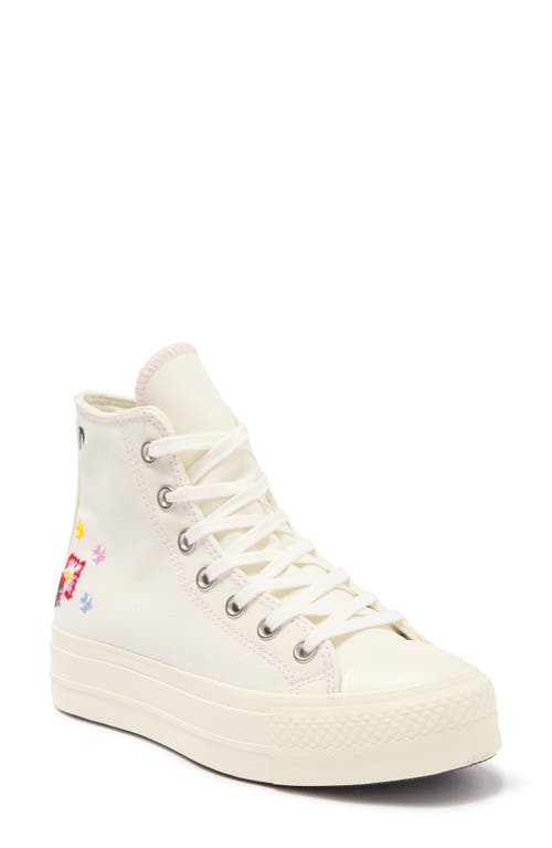 Converse Chuck Taylor® All Star® Lift High Top Platform Sneaker in Egret/Black/Pink Foam