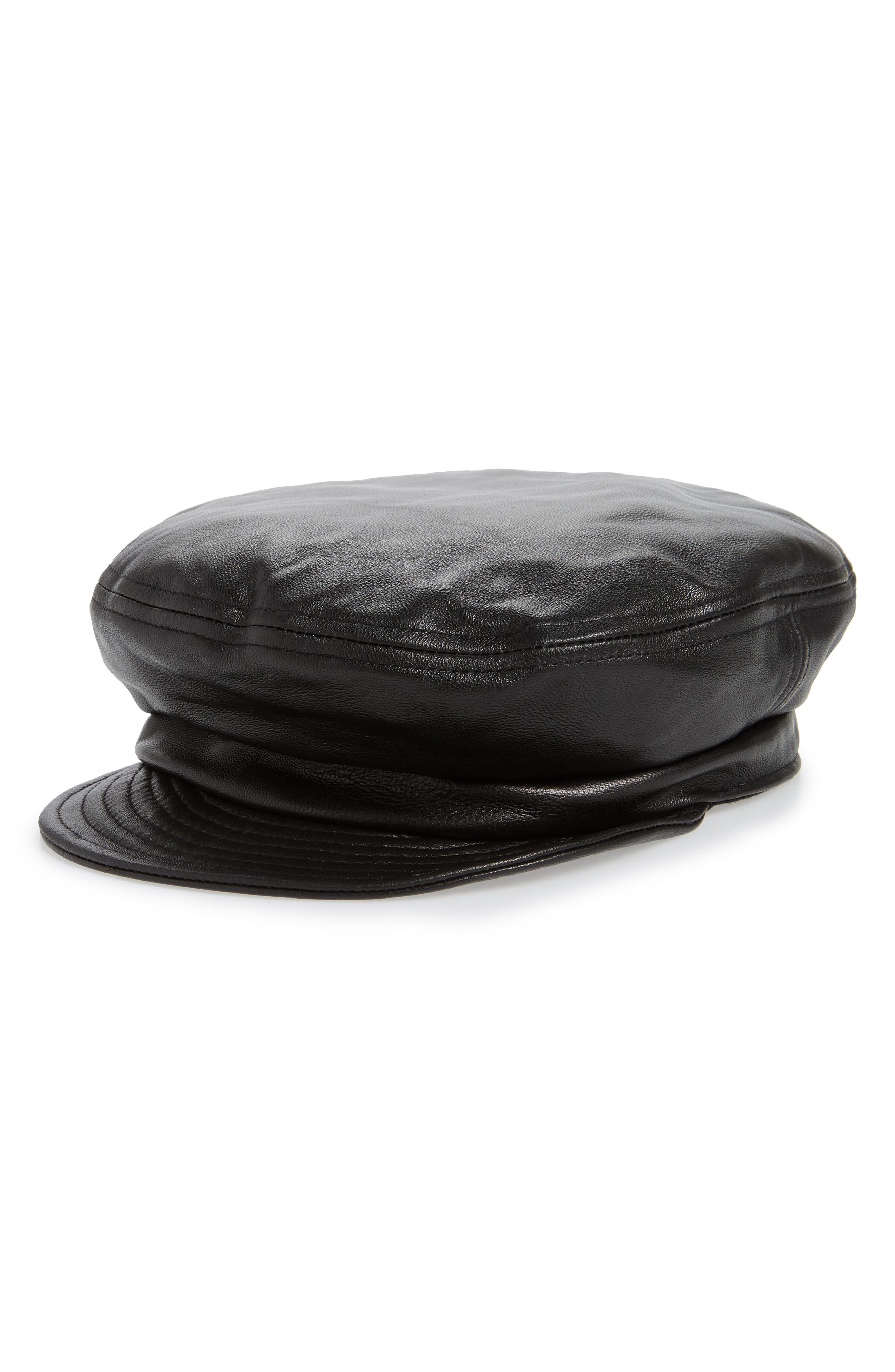 leather fiddler cap
