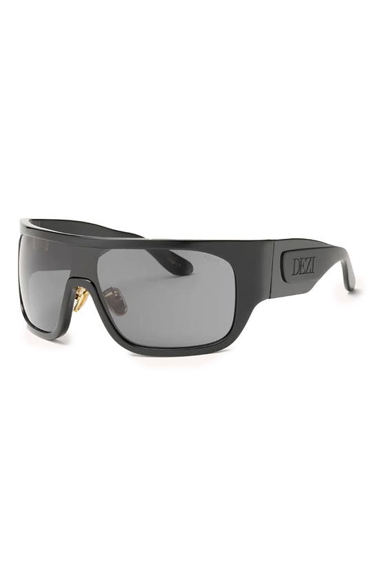 Shop Dezi Blockedt 125mm Oversize Shield Sunglasses In Black / Blackout