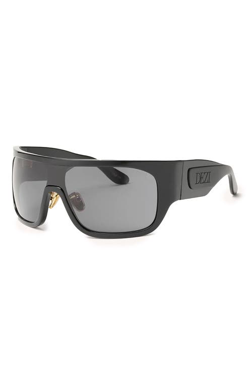 Shop Dezi Blockedt 125mm Oversize Shield Sunglasses In Black/blackout