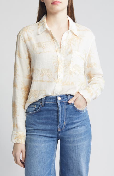 Charli Linen Blend Button-Up Shirt