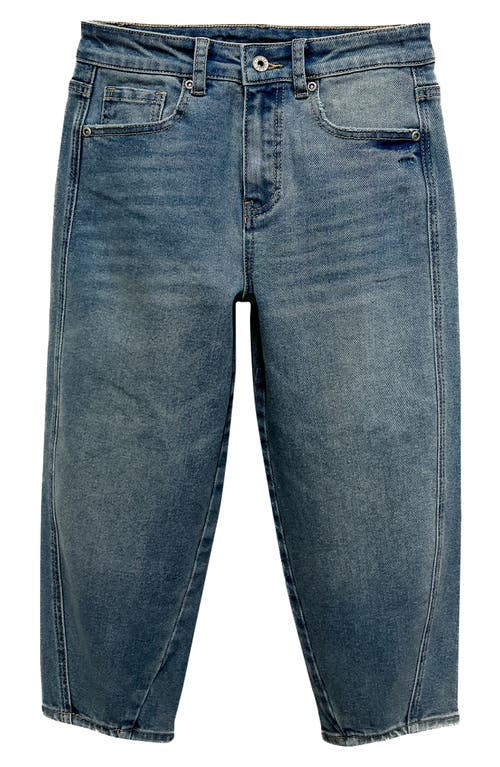 Tractr Kids' Crop Barrel Leg Jeans in Indigo at Nordstrom, Size 12