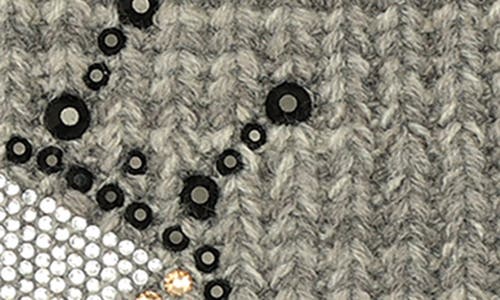 Kurt Geiger London Beaded Evil Eye Beanie In Dark Grey Marl