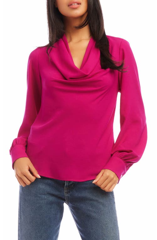 FIFTEEN TWENTY Cowl Neck Blouse in Hot Pink at Nordstrom, Size Small