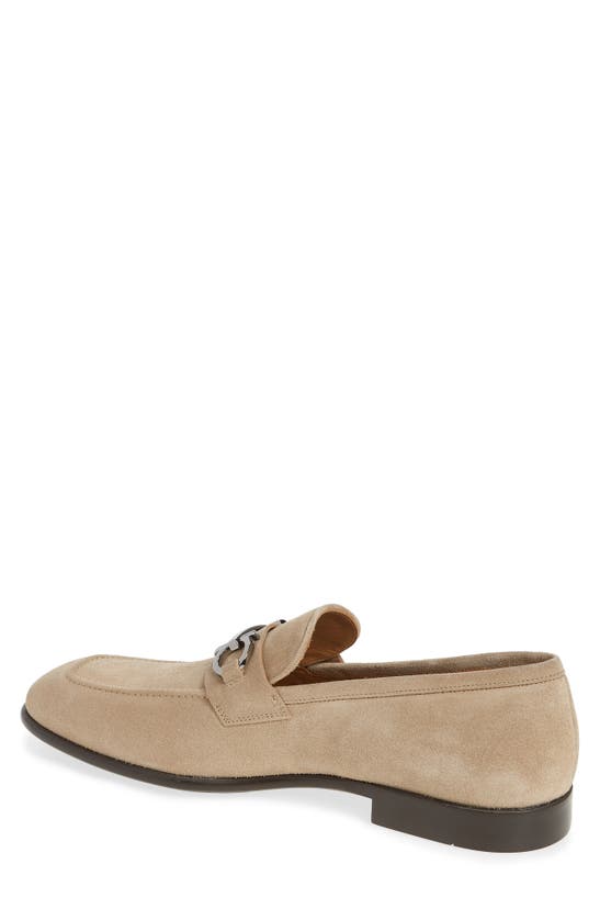 Shop Ferragamo Foster Bit Suede Loafer In Beige