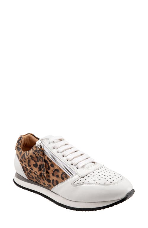 Trotters Infinity Leather Sneaker White Tan Cheetah at Nordstrom,