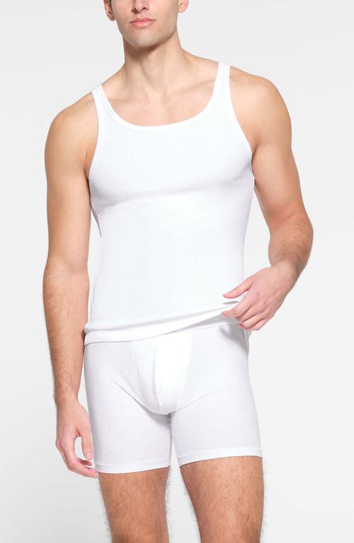 Skims 3-pack Rib Stretch Cotton Tanks In Chalk