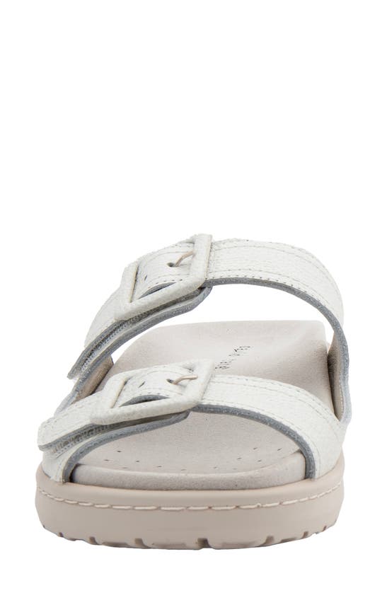 David Tate Frenchy Double Band Slide Sandal In White