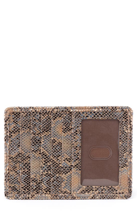 Hobo Euro Slide Leather Credit Card Case In Metal Snake