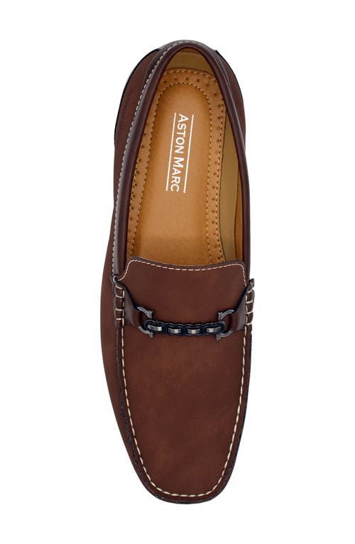 Aston Marc Mens Embellished Manmade Loafers In Brown