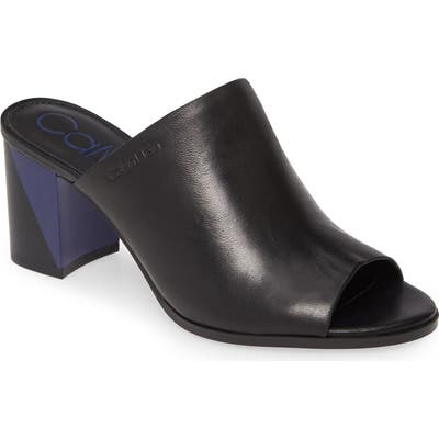 Calvin Klein Coral Colorblock Slide Sandal- Black