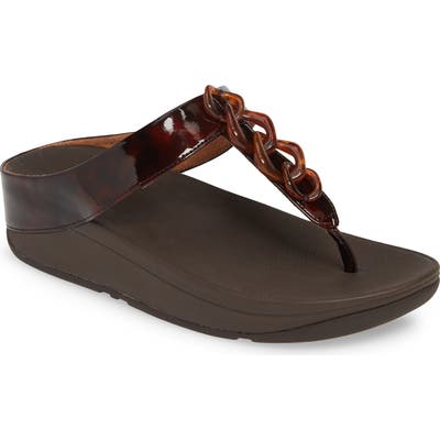 Fitflop Fino Chainlink Flip Flop, Brown