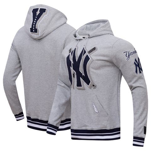 Men's Pro Standard Heather Gray New York Yankees Mash Up Logo Pullover Hoodie