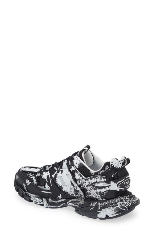 Shop Balenciaga Track Graffiti Sneaker In Black/white