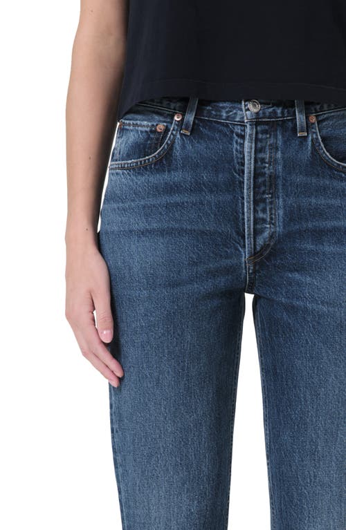 Agolde Riley High Waist Crop Straight Leg Jeans In Control
