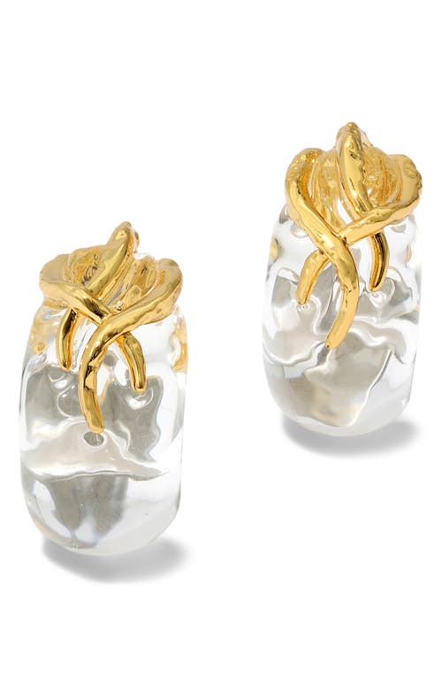 Alexis Bittar Liquid Vine Lucite Small Hoop Earrings in Gold at Nordstrom