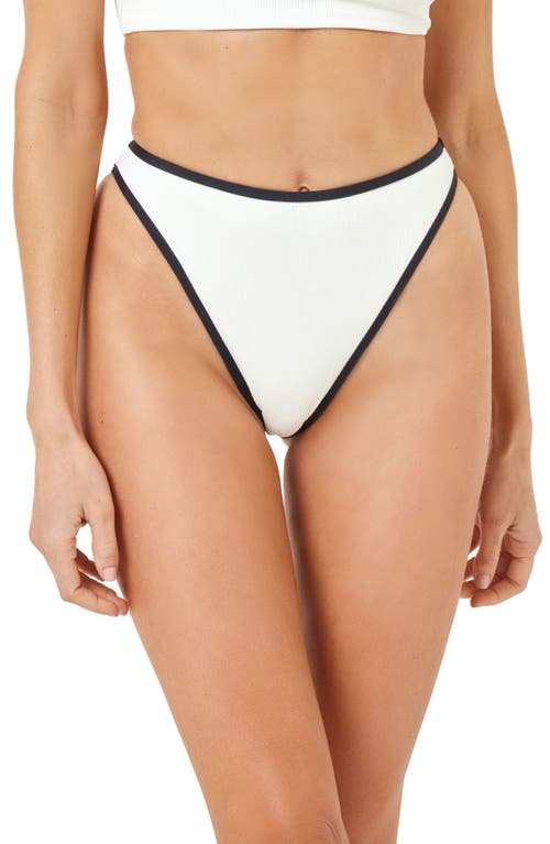 Shop L*space Lspace Nora Bitsy Bikini Bottoms In Cream/black