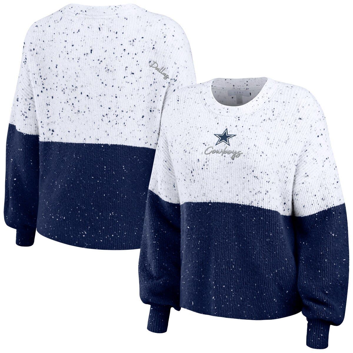 Women's Wear by Erin Andrews Navy Dallas Cowboys Cinched Colorblock T-Shirt Size: Extra Small