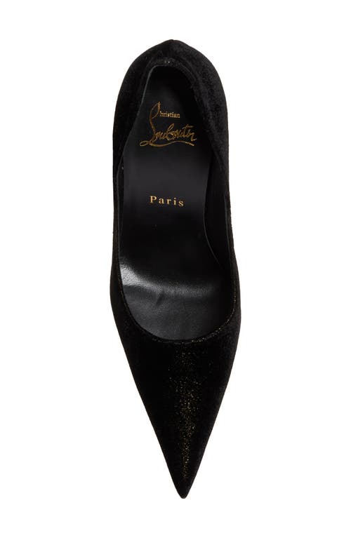 Shop Christian Louboutin Kate Velvet Pump In Black/lin Black