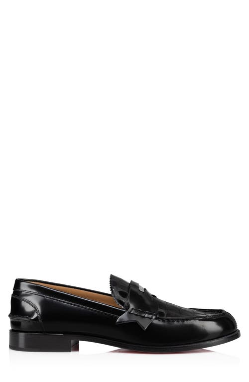 Shop Christian Louboutin Moc Toe Penny Loafer In Black