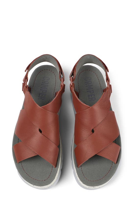 Camper Oruga Platform Sandal In Medium Red