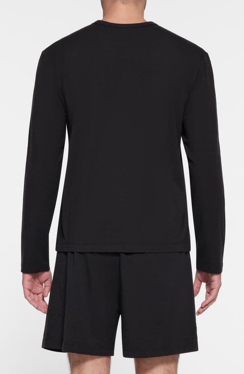 Shop Skims Relaxed Long Sleeve Jersey T-shirt In Obsidian