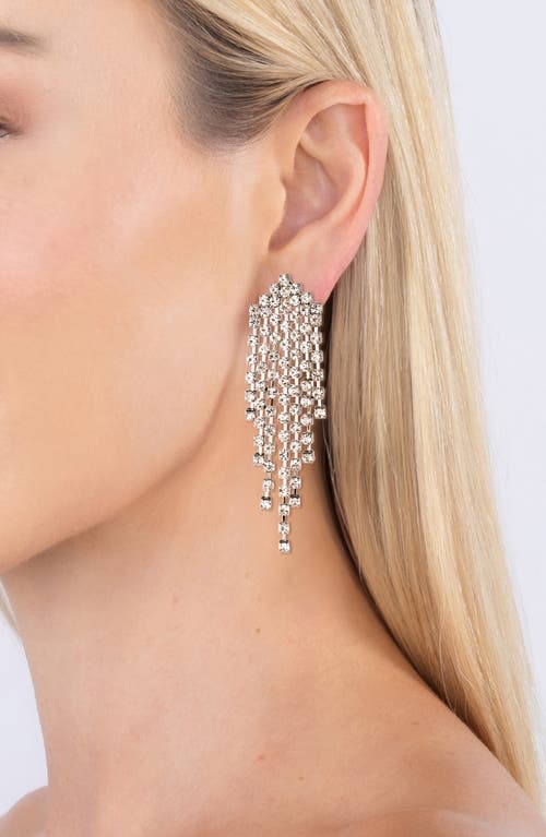 Eye Candy Los Angeles Crystal Fringe Statement Earrings In Gold