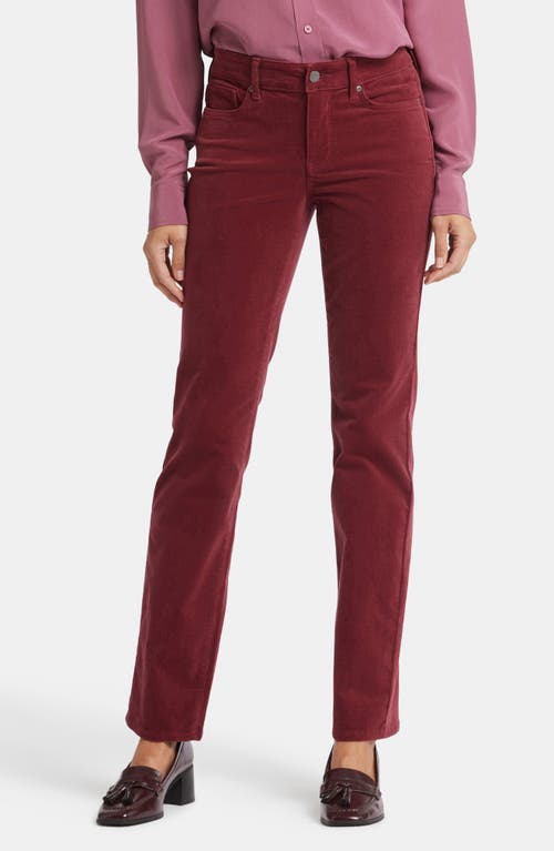 Nydj Marilyn Corduroy Straight Leg Pants In Cranberry Pie