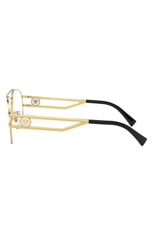 Shop Versace 57mm Aviator Optical Glasses In Gold/demo Lens