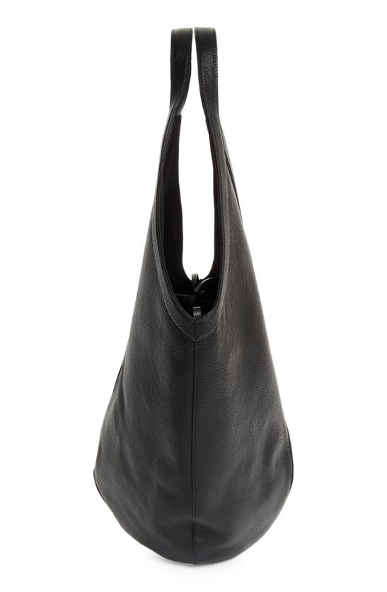 Shop Mansur Gavriel Soft M Leather Hobo Bag In Black