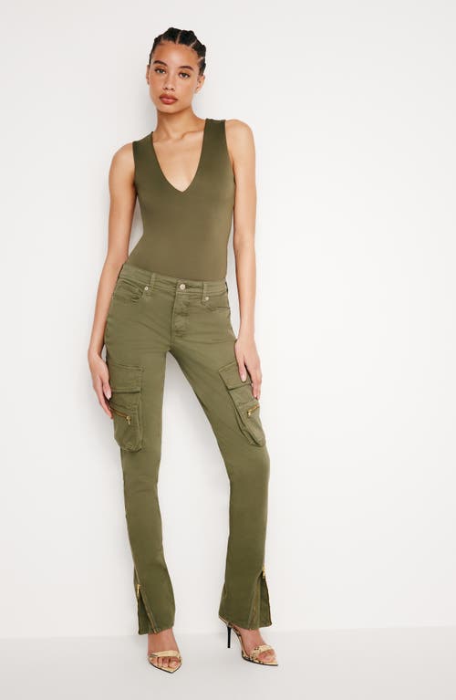 Shop Good American Skinny Twill Cargo Pants In Fatigue001