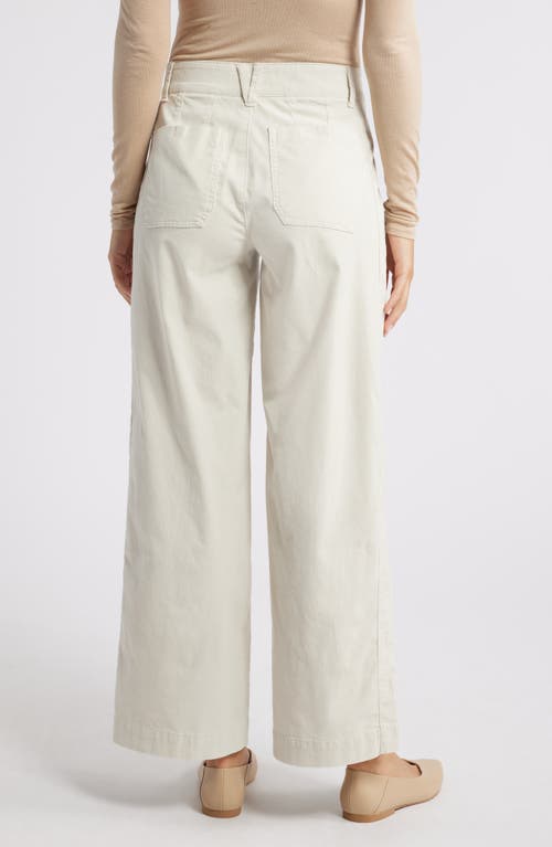 Shop Wit & Wisdom 'ab'solution Patch Pocket High Waist Wide Leg Corduroy Pants In Pale Stone