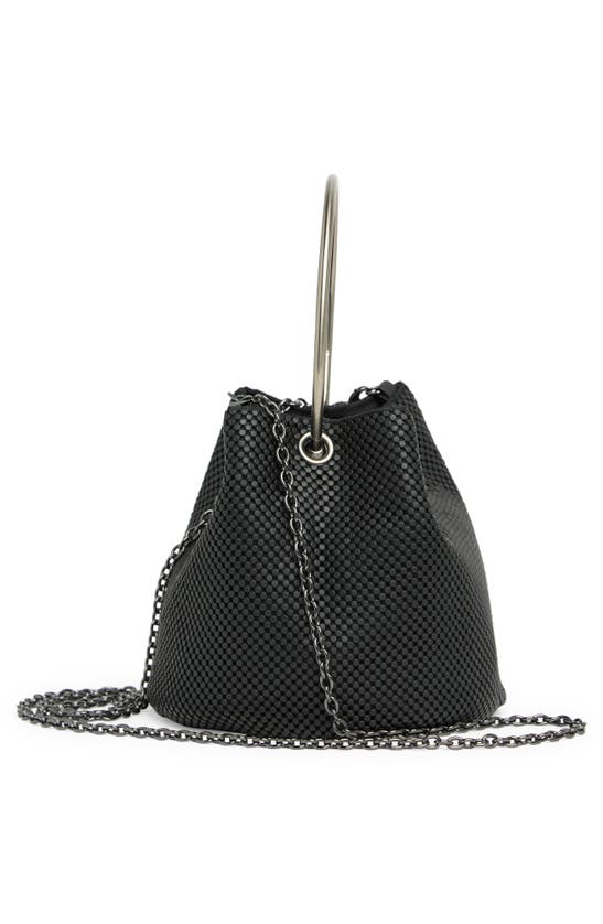 Shop Whiting & Davis Luna Mesh Bracelet Bucket Bag In Matte Black