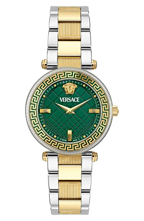 Shop Versace Reve Bracelet Watch, 35mm In Two Tone Green