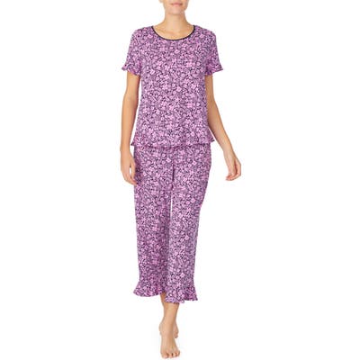 Kate Spade New York Crop Jersey Pajamas, Blue