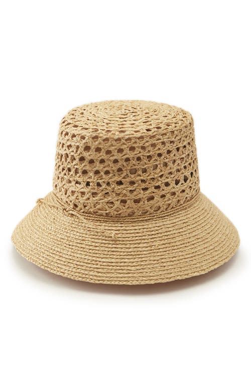 Shop Helen Kaminski Zandar Raffia Bucket Hat In Natural/natural