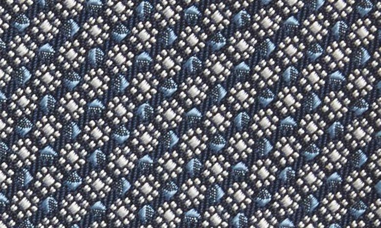 Zegna Ties Floral Geometric Jacquard Mulberry Silk Tie In Lightblue