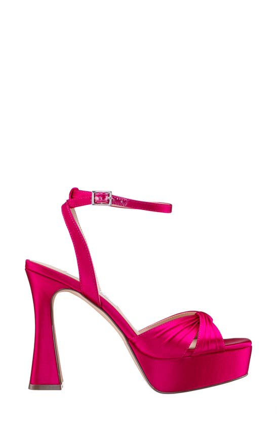 Nina Angie Ankle Strap Platform Sandal In Parfait Pink