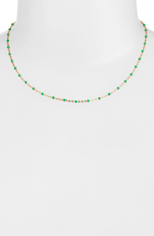 Set & Stones Kaz Bead Station Necklace In Gold/ Emerald