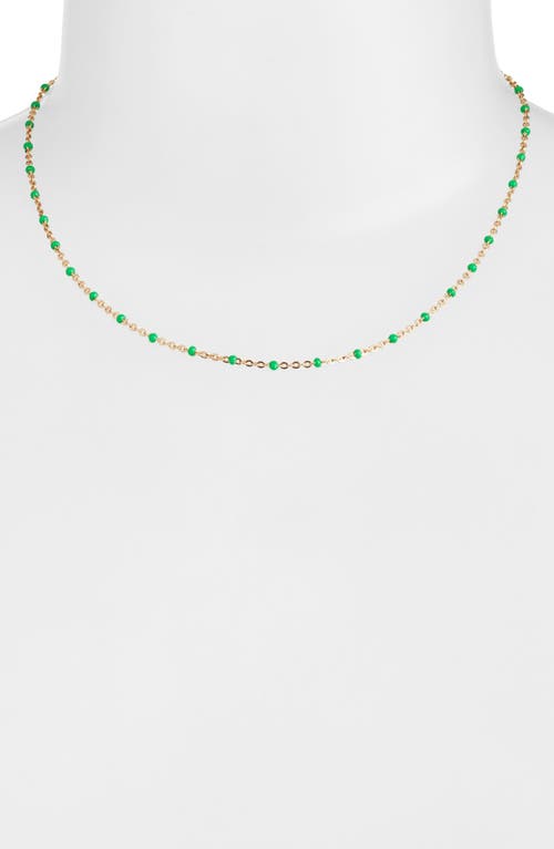 Shop Set & Stones Kaz Bead Station Necklace In Gold/emerald