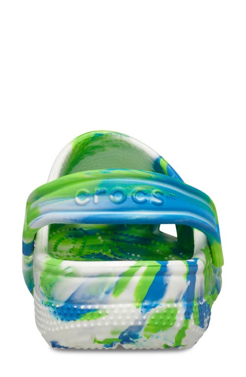 Crocs Kids' Classic Glow-in-the-dark Marbled Clog In Prep Blue Multi