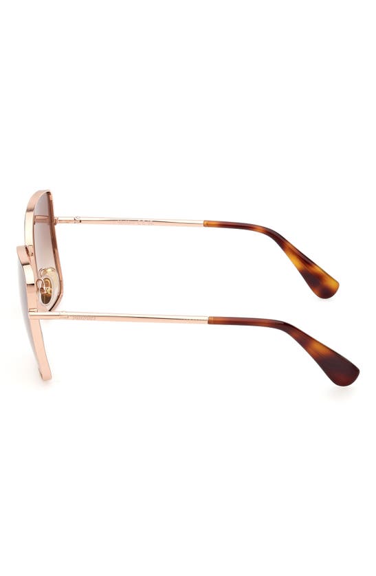 Shop Max Mara Menton1 59mm Sunglasses In Shiny Rose Gold / Brown