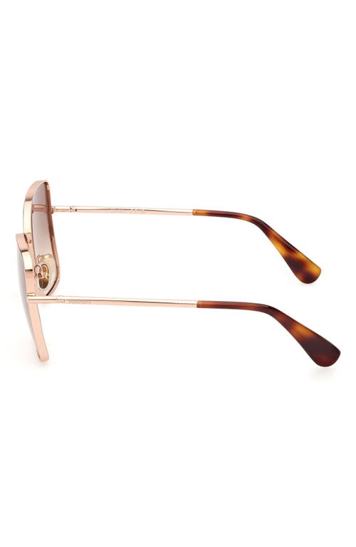 Shop Max Mara Menton1 59mm Sunglasses In Shiny Rose Gold/brown