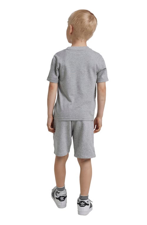 Shop Adidas Originals Adidas Kids' Essentials T-shirt & Sweat Shorts Set In Medium Grey Heather