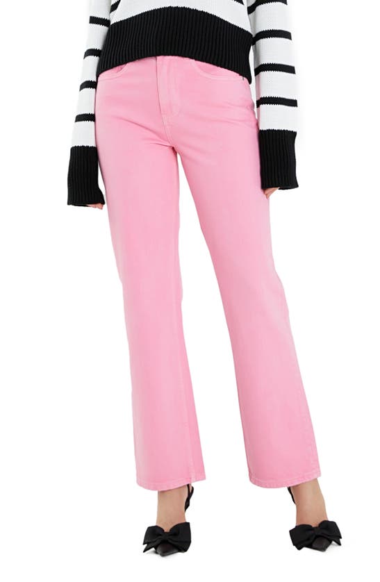 English Factory Wide Leg Jeans In Light Pink