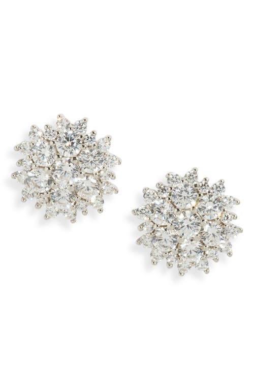 Nordstrom Cubic Zirconia Statement Cluster Stud Earrings in Platinum Plated at Nordstrom