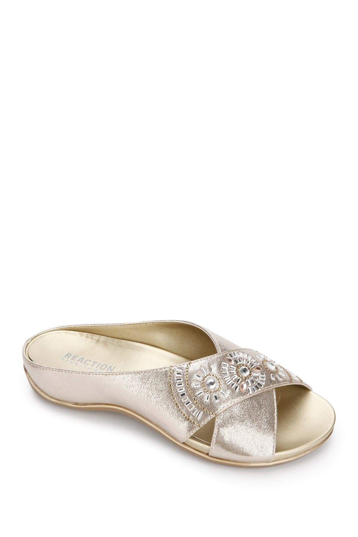 Kenneth Cole Reaction Glam 2.0 Embellished Mule In Soft Gold