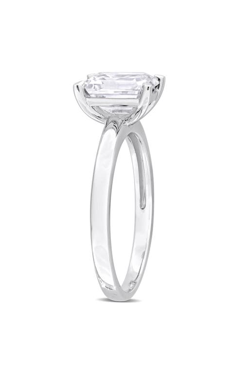 Shop Delmar Sterling Silver Octagon-cut Moissanite Ring In Silver/white