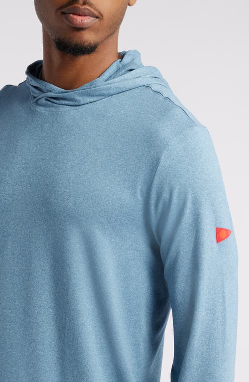 Shop Florence Sun Pro Adapt Long Sleeve Hooded Performance Top In Heather Steel Blue