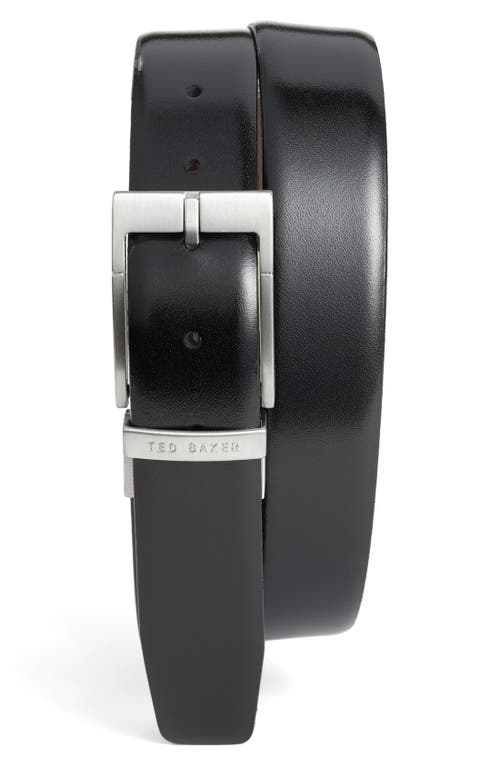 Shop Ted Baker London Reversible Leather Belt In Black/dark Brown